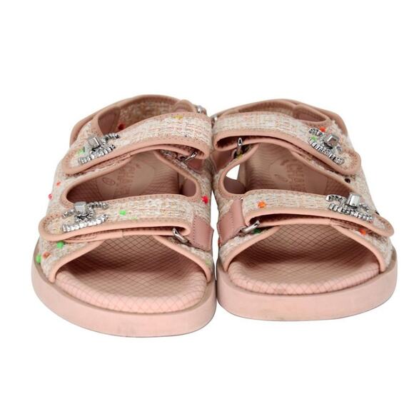 Chanel Cc Dad 35 Tweed Fabric and Leather Sandals CC-S0207P-C002 - Picture 3 of 10